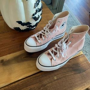 Converse Pink Platform High Tops